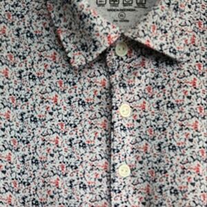 IBKUL Mens XL Golf Short Sleeve Performance Aerocool White/Blue/Pink UPF…